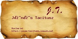 Jónás Tacitusz névjegykártya